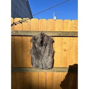 Ci Sono By Cavalini Faux Fur Vest Womens Small Open Front Hook & Eye Fall Winter